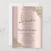 Invitation Elégante Gold Frame Rose Gold Gold 50e fête d'anni (Devant)