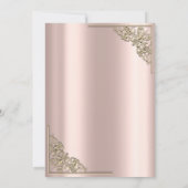Invitation Elégante Gold Frame Rose Gold Gold 50e fête d'anni (Dos)