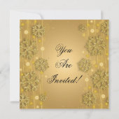 Invitation Élégante Gold Glam Fête de Noël (Dos)