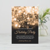 Invitation Elégante Gold Lights Corporate Holiday Party (Debout devant)