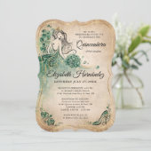 Invitation Elégante Gold Princesse Quinceanera Anniversaire (Debout devant)