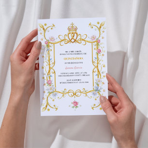 Invitation Elégante Gold Quinceañera Royal Anniversaire
