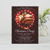 Invitation Élégante Gold Red White Corporate Christmas Party (Debout devant)