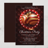 Invitation Élégante Gold Red White Corporate Christmas Party (Devant / Derrière)