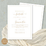 Invitation Elégante Gold Script Bordure 40e fête d'anniversai<br><div class="desc">Elégante Gold Script Border 40th Birthday Party. Disponible numériquement ou imprimé. Un design de texte moderne minimaliste pour votre 40ème qui est entièrement personnalisable, avec une bordure simple ligne. Modifiez les mots au besoin et vous pouvez également modifier les couleurs du texte et des arrière - plans, ainsi que beaucoup...</div>