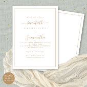 Invitation Elégante Gold Script Bordure 70e fête d'anniversai