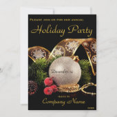 Invitation Elégante Gold Silver Black Corporate Holiday Party (Devant)