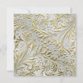 Invitation Elégante Gold Silver White Pearl fête d'anniversai (Dos)