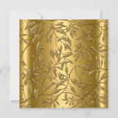 Invitation Elégante Gold White Damask Pearl fête d'anniversai (Dos)