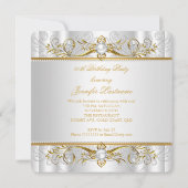 Invitation Elégante Gold White Pearl Diamond High Heels Party (Dos)