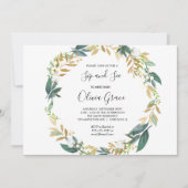 Invitation Elégante gorgée d'or blanc et voir (Devant)