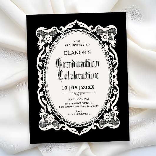 Invitation élégante graduation gothique