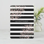 Invitation Élégante, Graines noires et blanches, Fleur de cer (Debout devant)