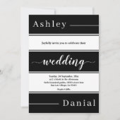 Invitation Elégante Grandes Blancs Et Noirs Mariage moderne (Devant)