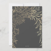 Invitation Elégante Gris Moderne Fête des mariées de Pampas O (Dos)