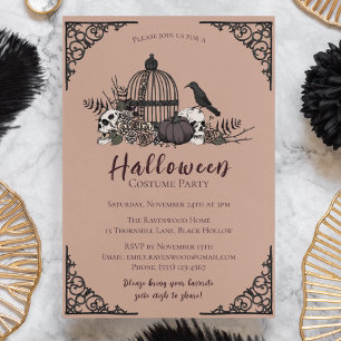 Invitation Élégante Halloween foncé Adulte Costume Party