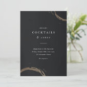 Invitation Elégante heure de bonheur noir et or (Debout devant)