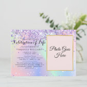 Invitation Élégante Holographie Célébration de la vie Invitat (Debout devant)