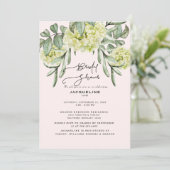 Invitation Elégante Hydrangea Blush & Mint Fête des mariées (Debout devant)