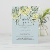 Invitation Elégante Hydrangea Dusty Blue Fête des mariées (Debout devant)