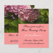 Invitation Élégante Hydrangea Maison rose Réchauffer Invitati (Devant / Derrière)