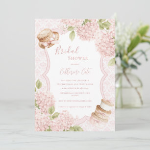 Invitation Élégante Hydrangea Rose Florale Mariage Vintage