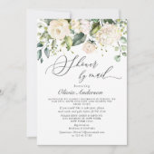 Invitation Elégante Hydrangea Roses Fête des mariées par cour (Devant)