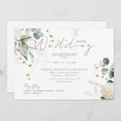 Invitation Elégante Hydrangea White Fête des mariées horizont (Devant / Derrière)