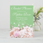 Invitation Elégante hydrangée blanche fleurie comme douche nu (Debout devant)