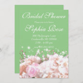 Invitation Elégante hydrangée blanche fleurie comme douche nu (Devant / Derrière)