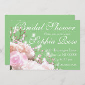 Invitation Elégante hydrangée blanche fleurie comme douche nu (Devant / Derrière)