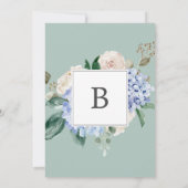 Invitation Elégante Hydrangée Bleue | Blanc Le Mariage De (Dos)