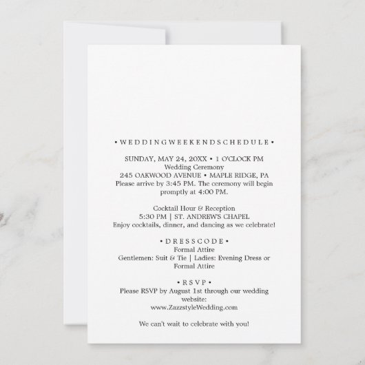 Invitation Elégante Hydrangée Bleue Douche nuptiale Invitatio (Dos)