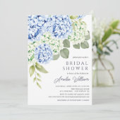 Invitation Elégante Hydrangée Bleue Douche nuptiale Invitatio (Debout devant)