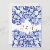 Invitation Élégante Hydrangée Bleue Florale (Dos)