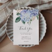 Invitation Elégante Hydrangée Bleue Merci imprimable