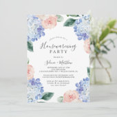 Invitation Elégante Hydrangée Bleue | White House Party (Debout devant)