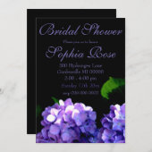 Invitation Elégante hydrangée violette fleurie bleu pourpre (Devant / Derrière)