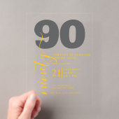 Invitation élégante imprimée pour 90e anniversaire (In situ (ordinateur de poche))