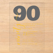 Invitation élégante imprimée pour 90e anniversaire (Recto)