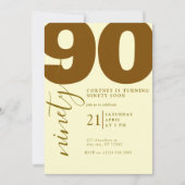 Invitation élégante imprimée pour 90e anniversaire (Devant)