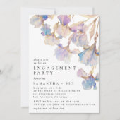 Invitation Elégante Iris Floral Watercolor Engagement Party (Devant)