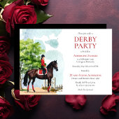 Invitation Élégante Jockey et Cheval de Course Derby Party