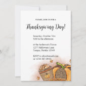 Invitation Elégante journée d'action de grâces (Devant)