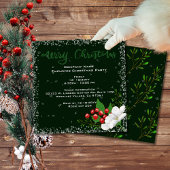 Invitation Elégante Joyeux Noël Vert foncé Compagnie