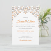 Invitation Élégante | Kate (Orange & Gris) (Debout devant)