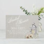 Invitation Élégante lanterne et Rose Ivoy Fête des mariées fl (Debout devant)