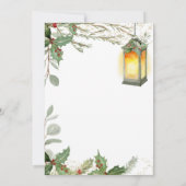 Invitation Élégante lanterne hiver Holly Dîner de Noël (Dos)