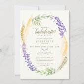 Invitation Élégante Lavande Blé Fer Fer Bachelorette (Devant)