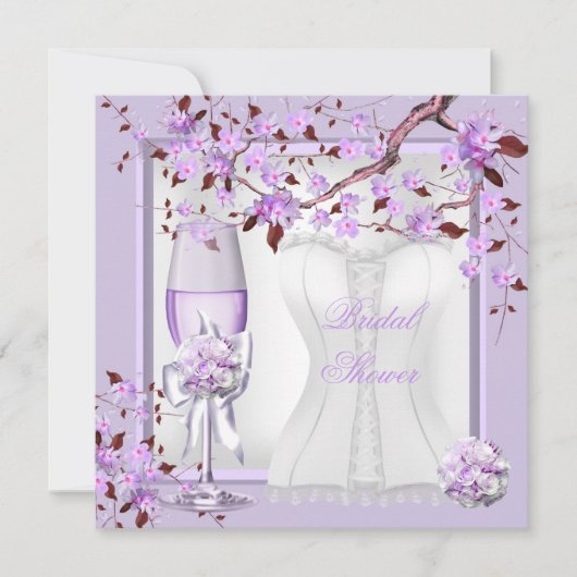 Invitation Élégante Lavande de Fête des mariées violet Lilac  (Devant)